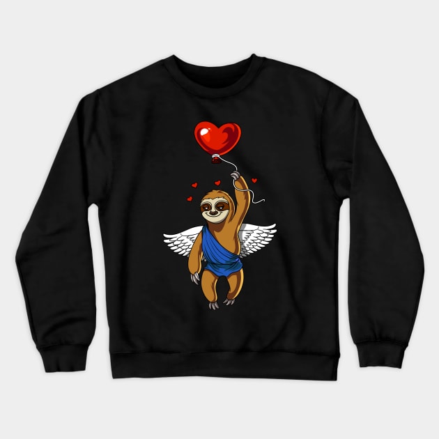 Sloth Love Heart Balloon Crewneck Sweatshirt by underheaven